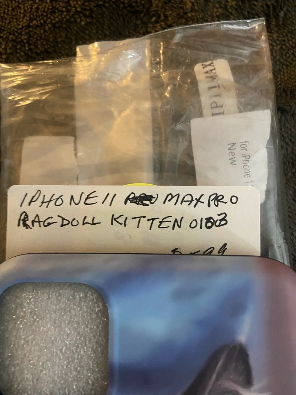 iPhone 11 Max pro Cat Phone Case - Blue & Pink Ragdoll Kitten Design